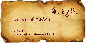 Halgas Ádám névjegykártya