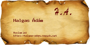 Halgas Ádám névjegykártya